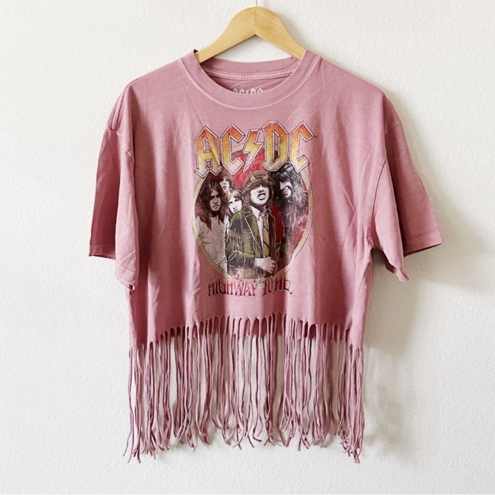 NWOT AC/DC Highway To Hell Fringe Graphic Tee